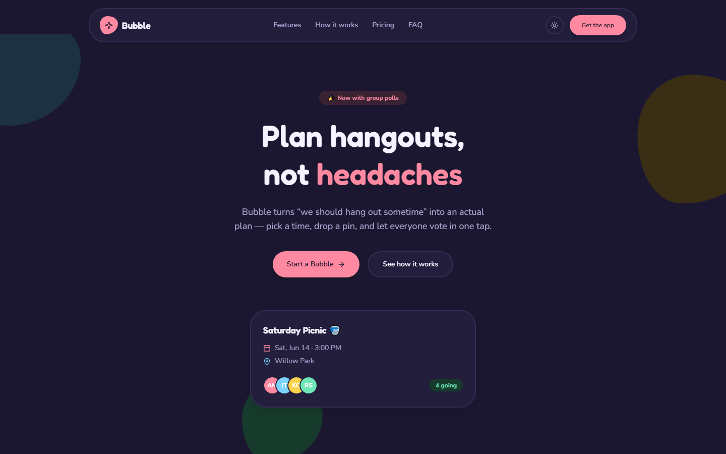 Bubble — Next.js SaaS Landing Page Template