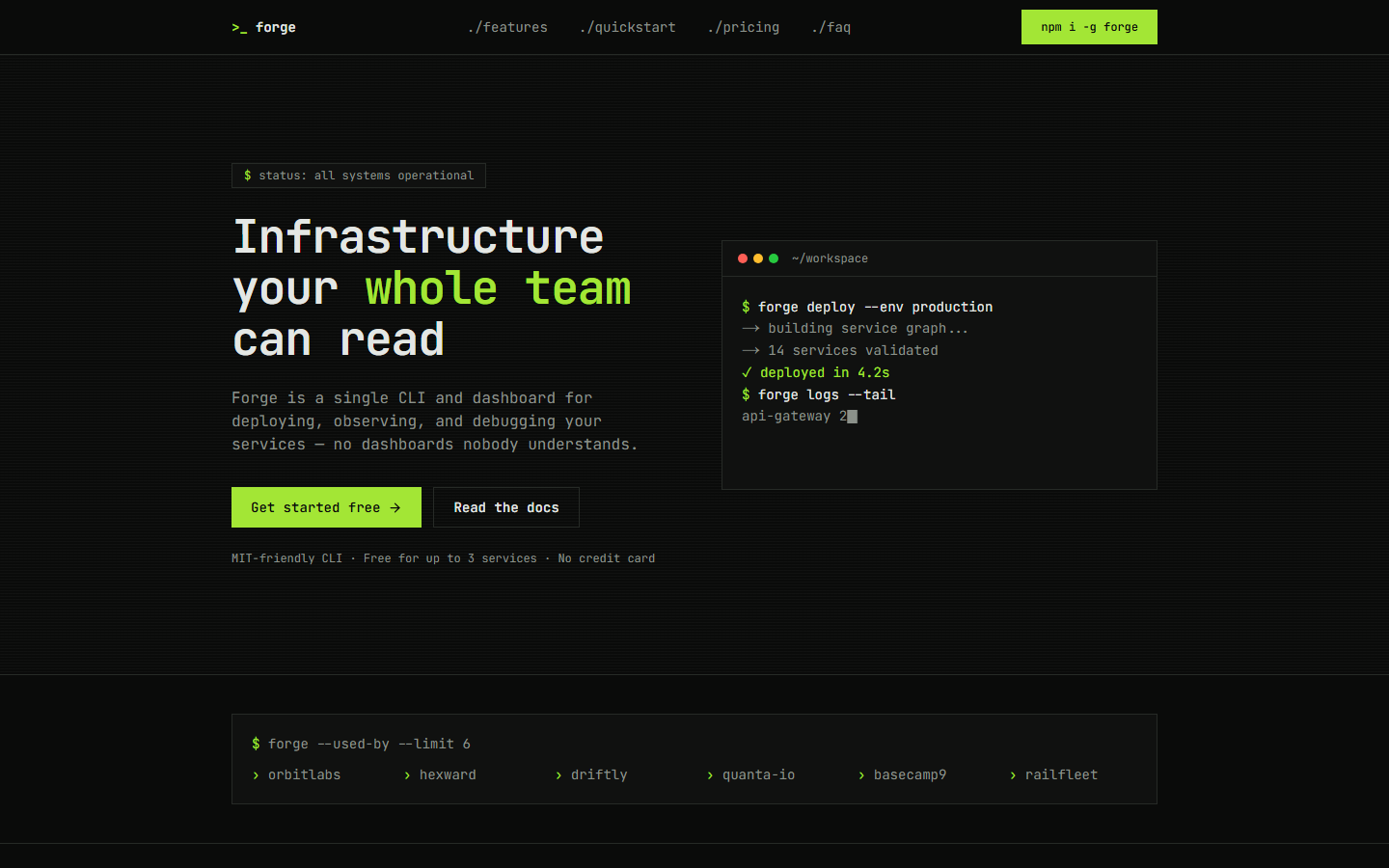 Forge — Next.js SaaS Landing Page Template