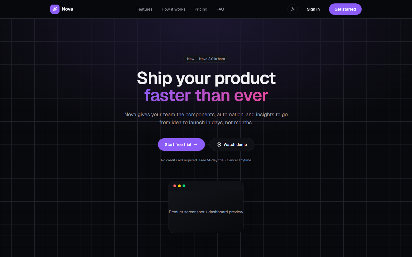 Nova — Next.js SaaS Landing Page Template